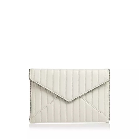 Rebecca Minkoff Handbags - Rebecca Minkoff Leo Quilted Leather Clutch in Antique White. Used Once.